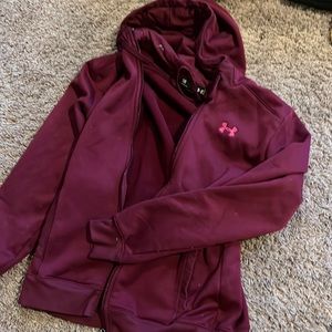 Under Armour maroon zip-up hoodie